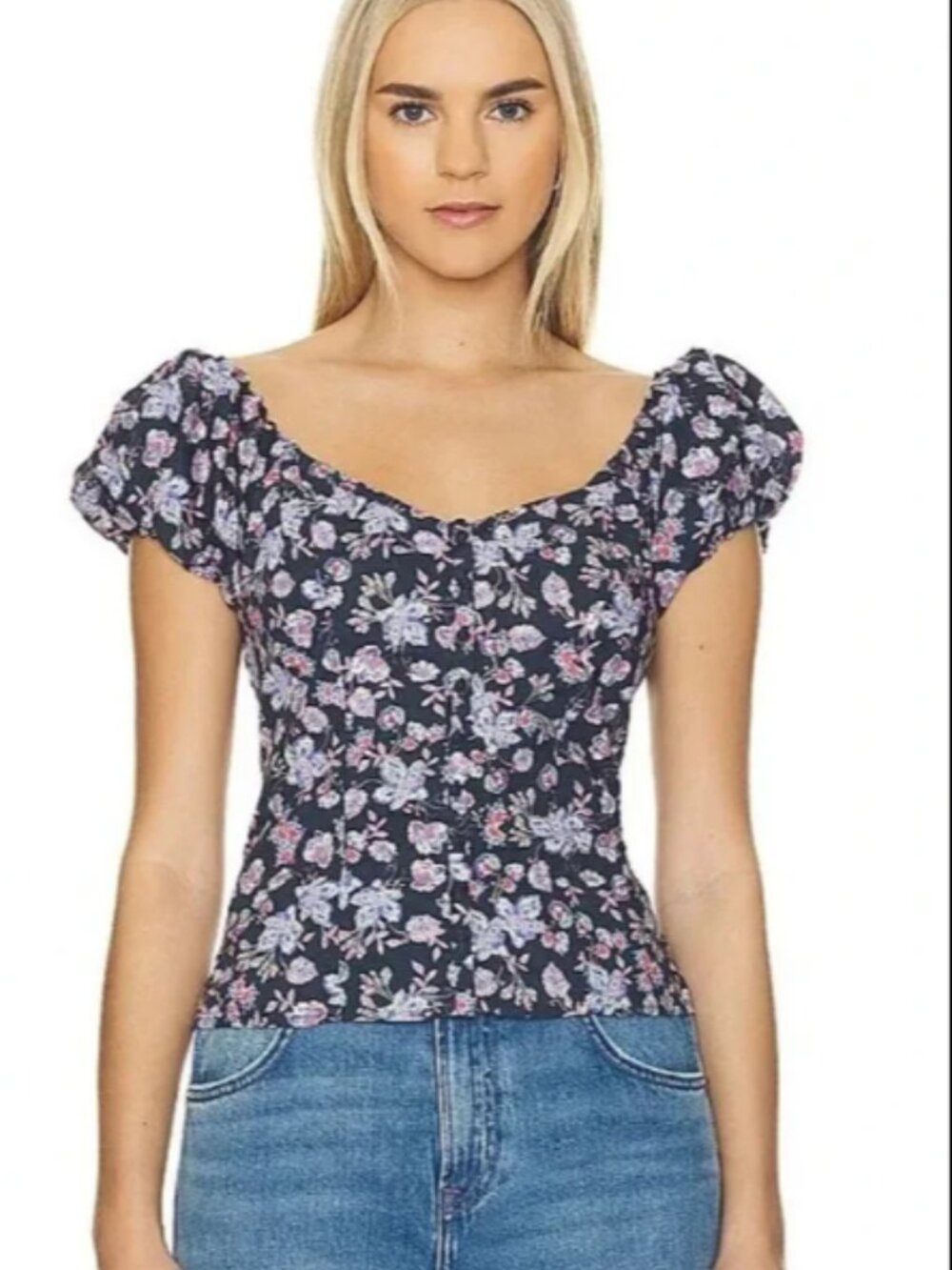 NATION LTD X Revolve Angel Cami‎ in Midsummer Size Medium Puff Sleeves - S